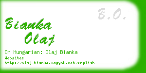 bianka olaj business card